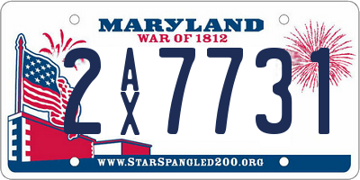 MD license plate 2AX7731