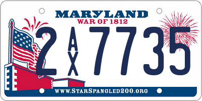 MD license plate 2AX7735