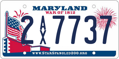 MD license plate 2AX7737