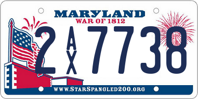 MD license plate 2AX7738