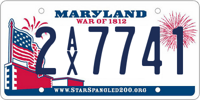 MD license plate 2AX7741