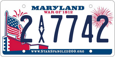 MD license plate 2AX7742