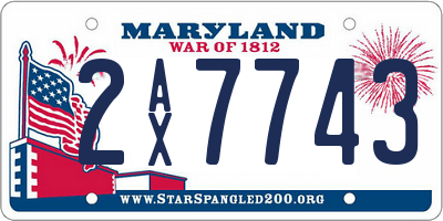 MD license plate 2AX7743