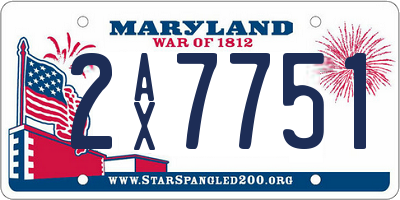 MD license plate 2AX7751