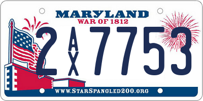 MD license plate 2AX7753