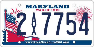 MD license plate 2AX7754