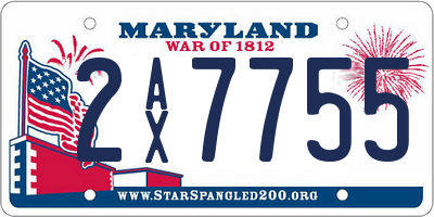 MD license plate 2AX7755