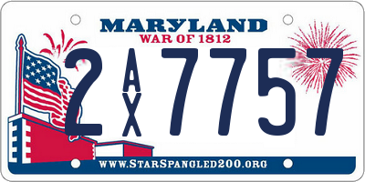 MD license plate 2AX7757