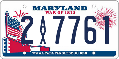 MD license plate 2AX7761