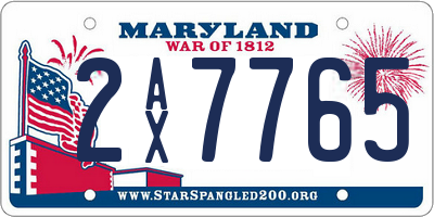 MD license plate 2AX7765