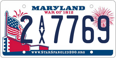 MD license plate 2AX7769