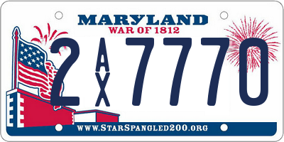 MD license plate 2AX7770