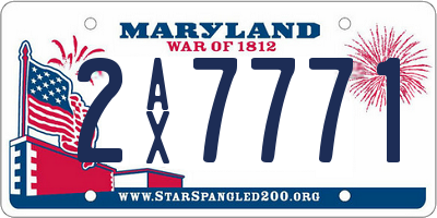 MD license plate 2AX7771