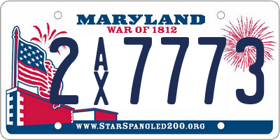 MD license plate 2AX7773