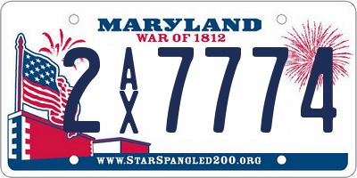 MD license plate 2AX7774