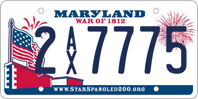 MD license plate 2AX7775