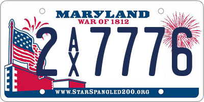 MD license plate 2AX7776