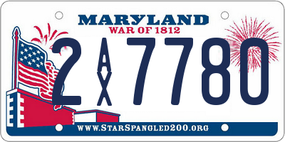 MD license plate 2AX7780