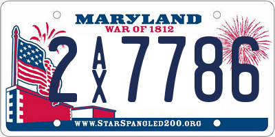 MD license plate 2AX7786