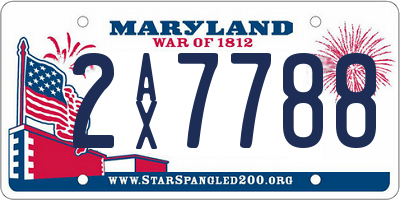 MD license plate 2AX7788