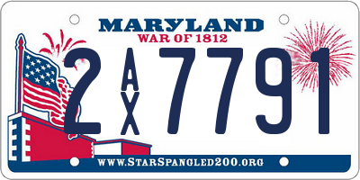 MD license plate 2AX7791