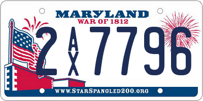 MD license plate 2AX7796