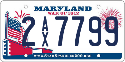 MD license plate 2AX7799