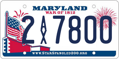 MD license plate 2AX7800