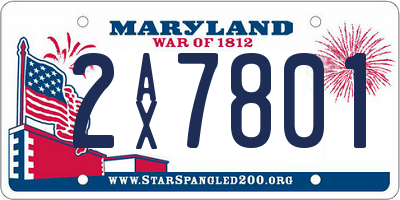 MD license plate 2AX7801