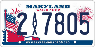 MD license plate 2AX7805
