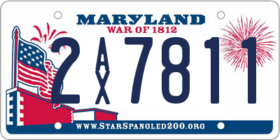 MD license plate 2AX7811