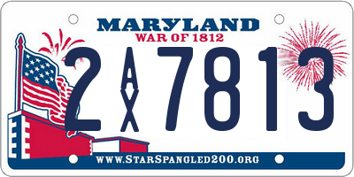 MD license plate 2AX7813
