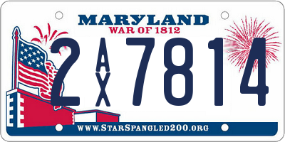 MD license plate 2AX7814
