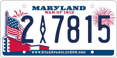 MD license plate 2AX7815