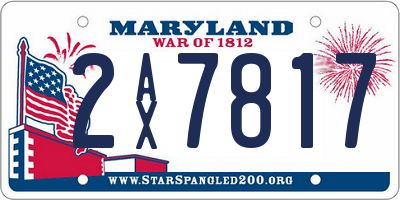 MD license plate 2AX7817