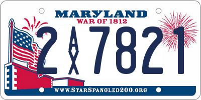 MD license plate 2AX7821
