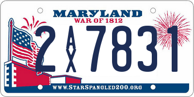 MD license plate 2AX7831