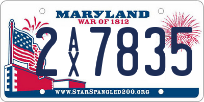 MD license plate 2AX7835