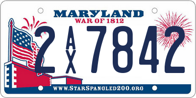 MD license plate 2AX7842