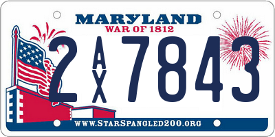 MD license plate 2AX7843