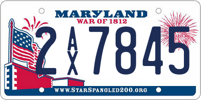 MD license plate 2AX7845