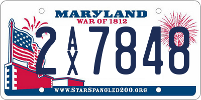 MD license plate 2AX7848