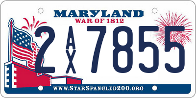 MD license plate 2AX7855