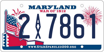 MD license plate 2AX7861