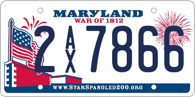 MD license plate 2AX7866