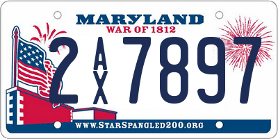 MD license plate 2AX7897