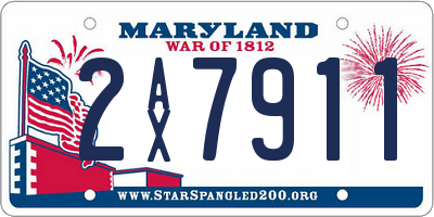 MD license plate 2AX7911