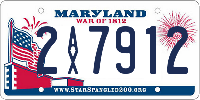 MD license plate 2AX7912