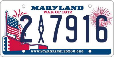 MD license plate 2AX7916
