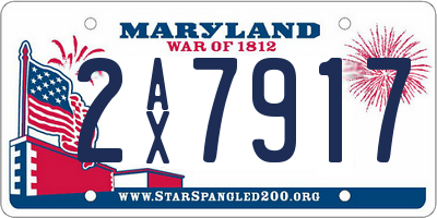 MD license plate 2AX7917